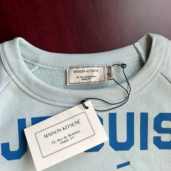 NWT Women’s Maison Kitsuné sweatshirt / Small / Powder blue - Picture 3 of 9